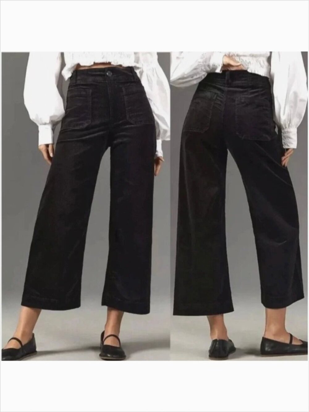 Anthropologie NWOT Maeve Colette Cropped Wide-Leg Corduroy Pants